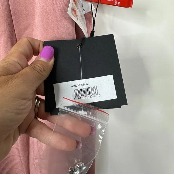 FLAW - NWT Mac Duggal Embellished Neck Trumpet Gown Rose Petal 12 #A0191 - Picture 11 of 13